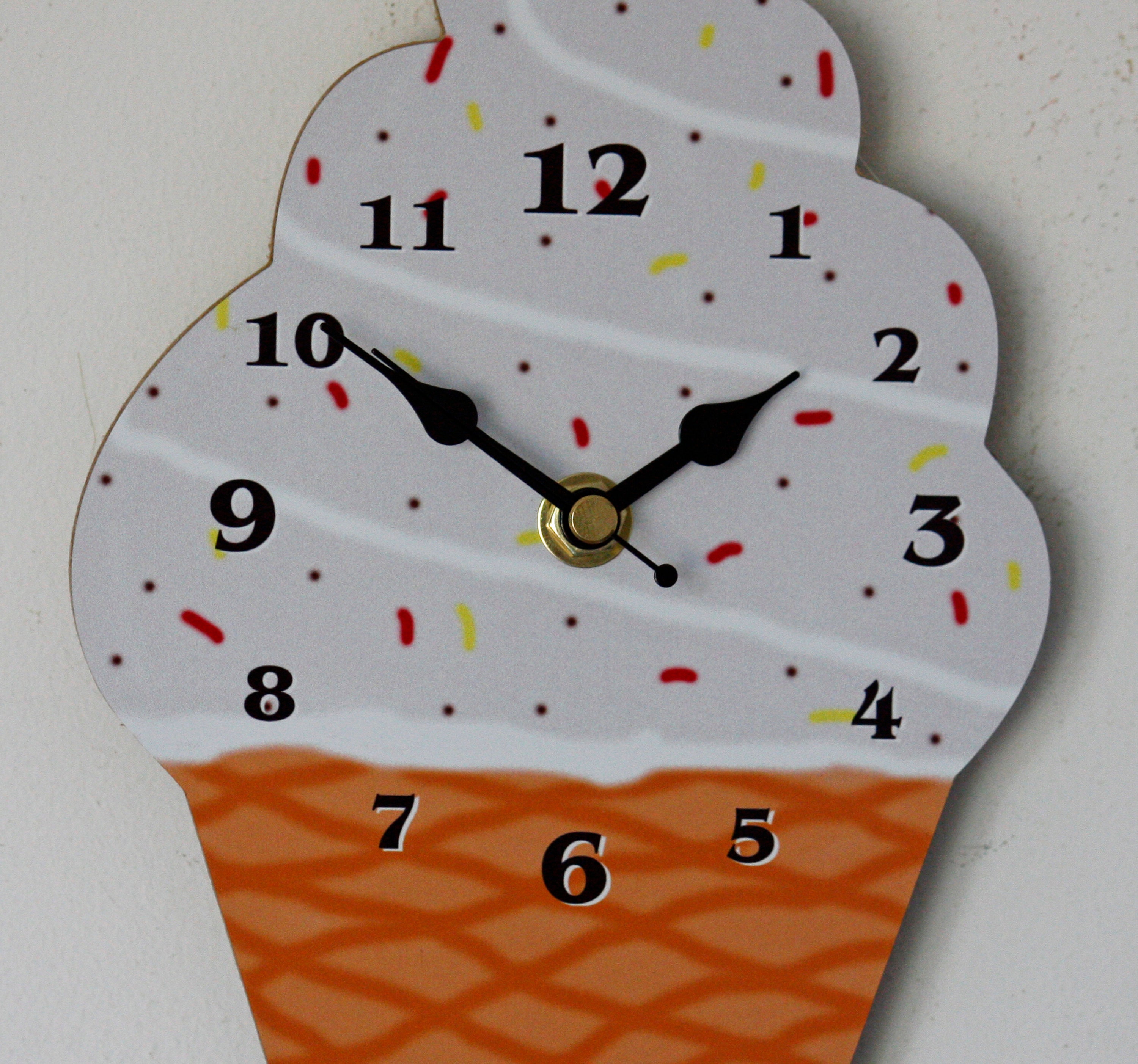 Ice Cream Cone Wall Clock - Novelty Kitchen Decor (28cm) - Etsy UK