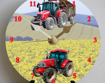 Tractor Clock Kit: 12cm DIY Metal Desk or Wall Clock