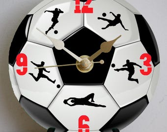 Football Clock Kit: 12cm DIY Metal Soccer Design