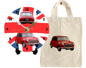 Austin 7 Mini Clock DIY Kit: Metal Clock Face, Cotton Gift Bag