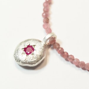 Tourmaline necklace with pendant silver