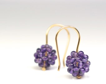 ear drop 750 gold amethyst, unique hand made in germany