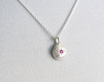 Silver ruby pendant