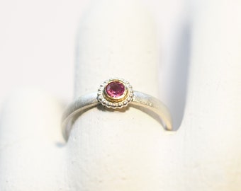 Tourmaline ring silver gold