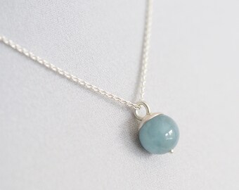 Aquamarine ball pendant 925