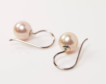 earring pearl rose 585 white gold