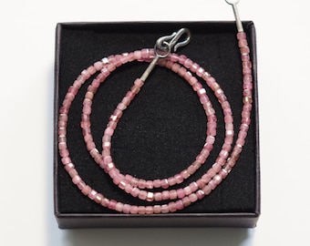 Pink Tourmaline 44 cm Silver Necklace