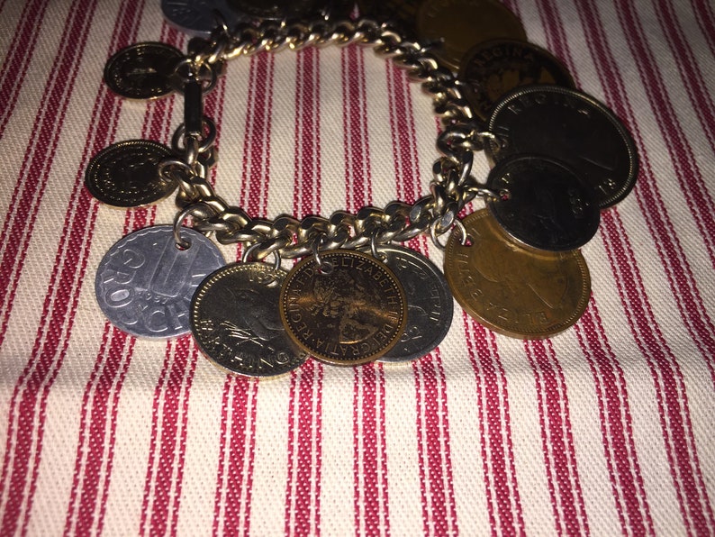 VINTAGE Coin Charm Bracelet