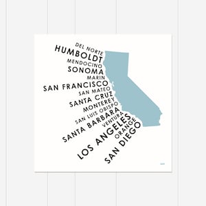 California Coastal Counties Print