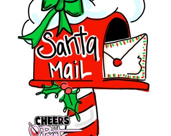 SJABLOON-Santa mailbox SVG laserbestand afdrukbaar