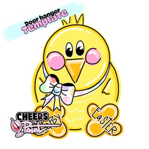TEMPLATE: Easter Chick Door Hanger Template Chick Door hanger template door hanger template Spring Door hanger template Chicken template