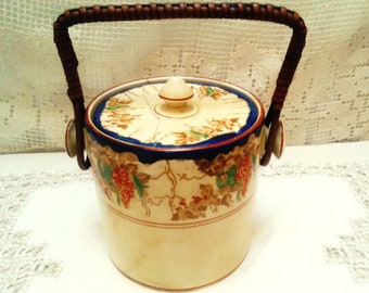 Rare Antique Art Déco BACCHUS Bursley Ware Biscuit Barrell, Made in England, Cookie Barrell