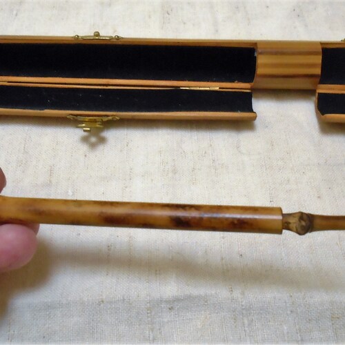 Vintage Rare Hinged Bamboo Pen Case shops with Bamboo Hand-Made Calligraphy Pen, Fabulous Artist Gift