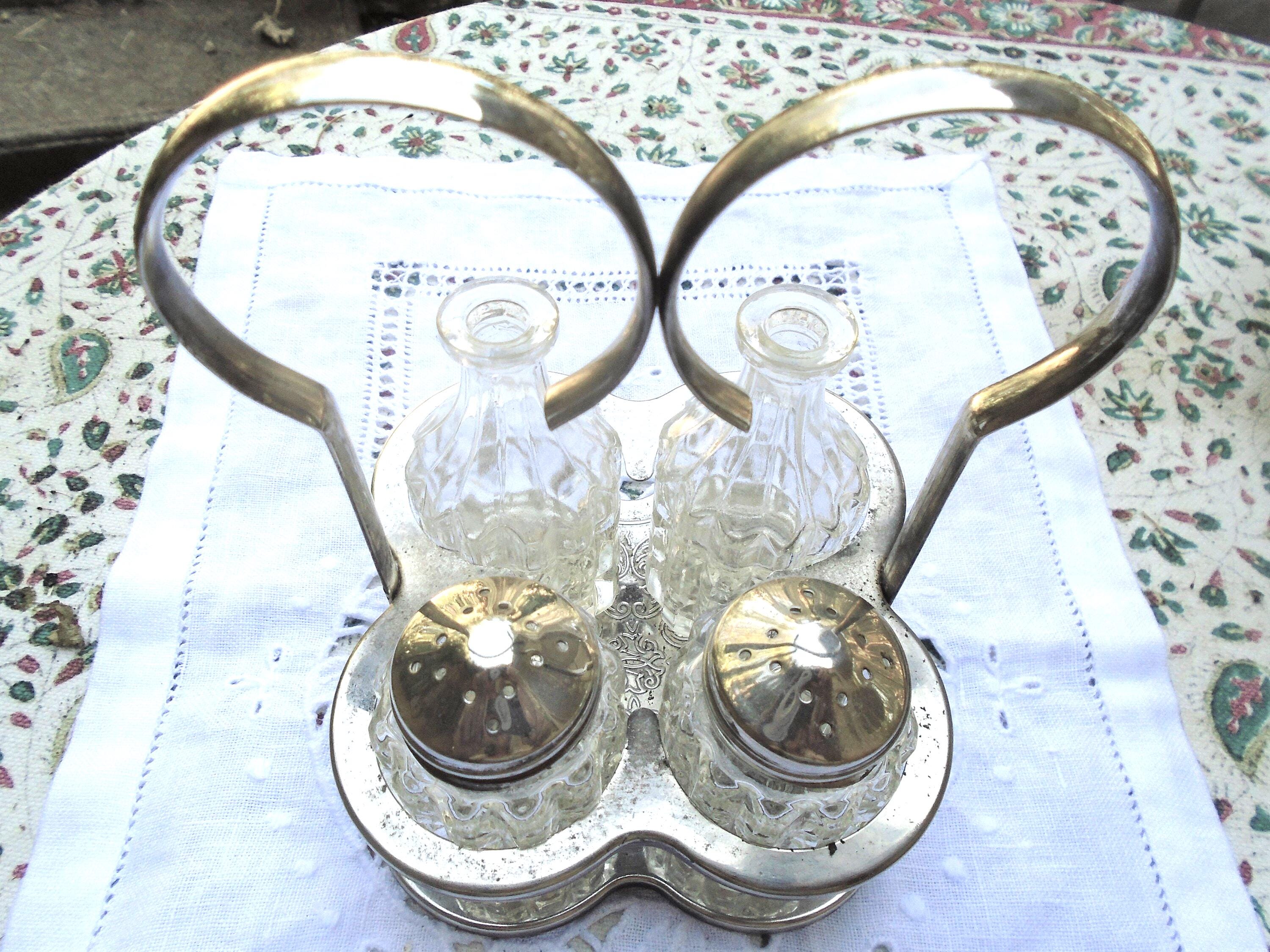 Vinaigrier et huilier en verre