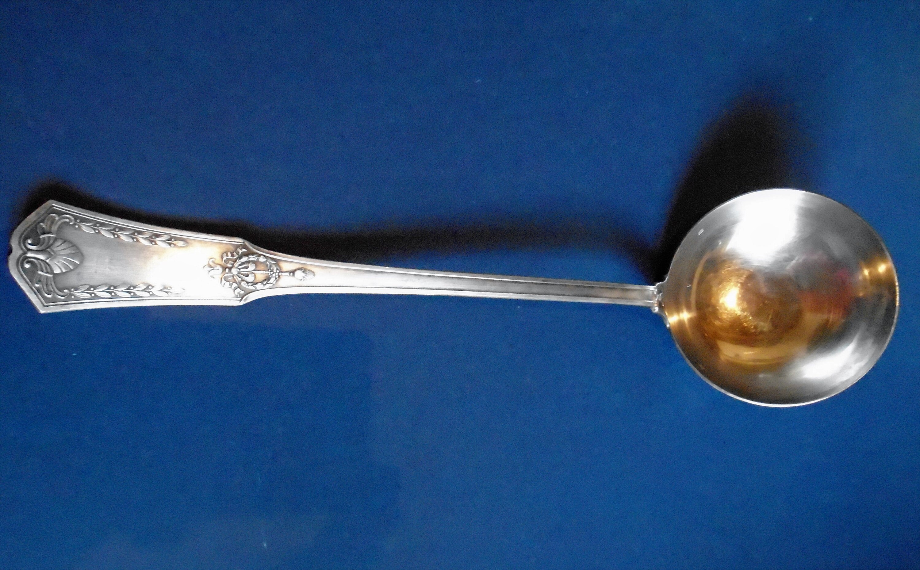 Antique Français Silver Ladle Hallmarked Chambly Sfam Louis Xiv Style Cuisine Servant Cuillère Louch