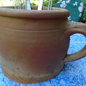 Antique XL French Stone Jar, Earthenware Preserving Jar, Circa 1900s, Terracotta Pot