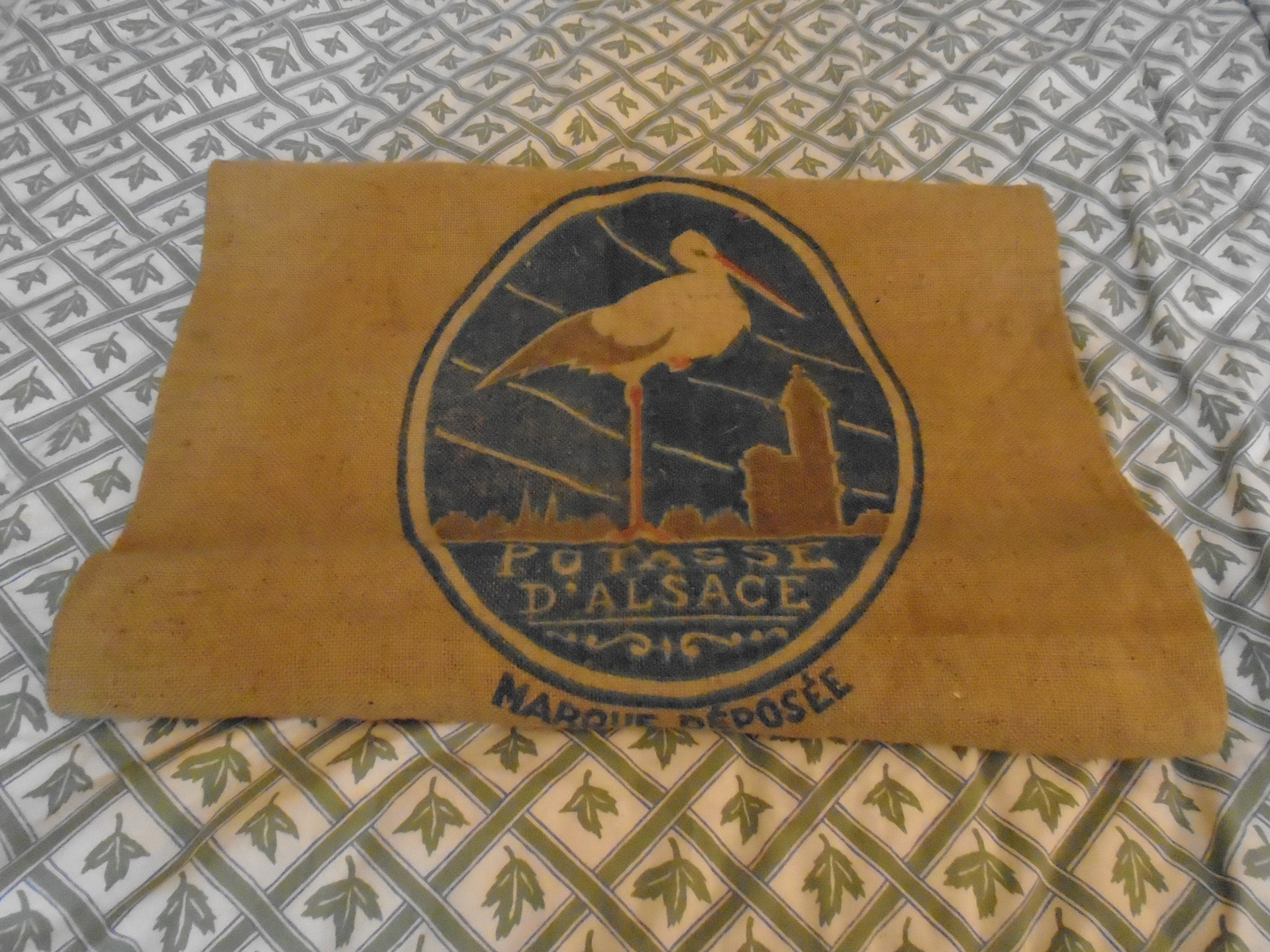 Vintage Français Burlap/Jute Grain Sack, 1993, Old Hessian Agricultural Sack 46 X 24 Pouces