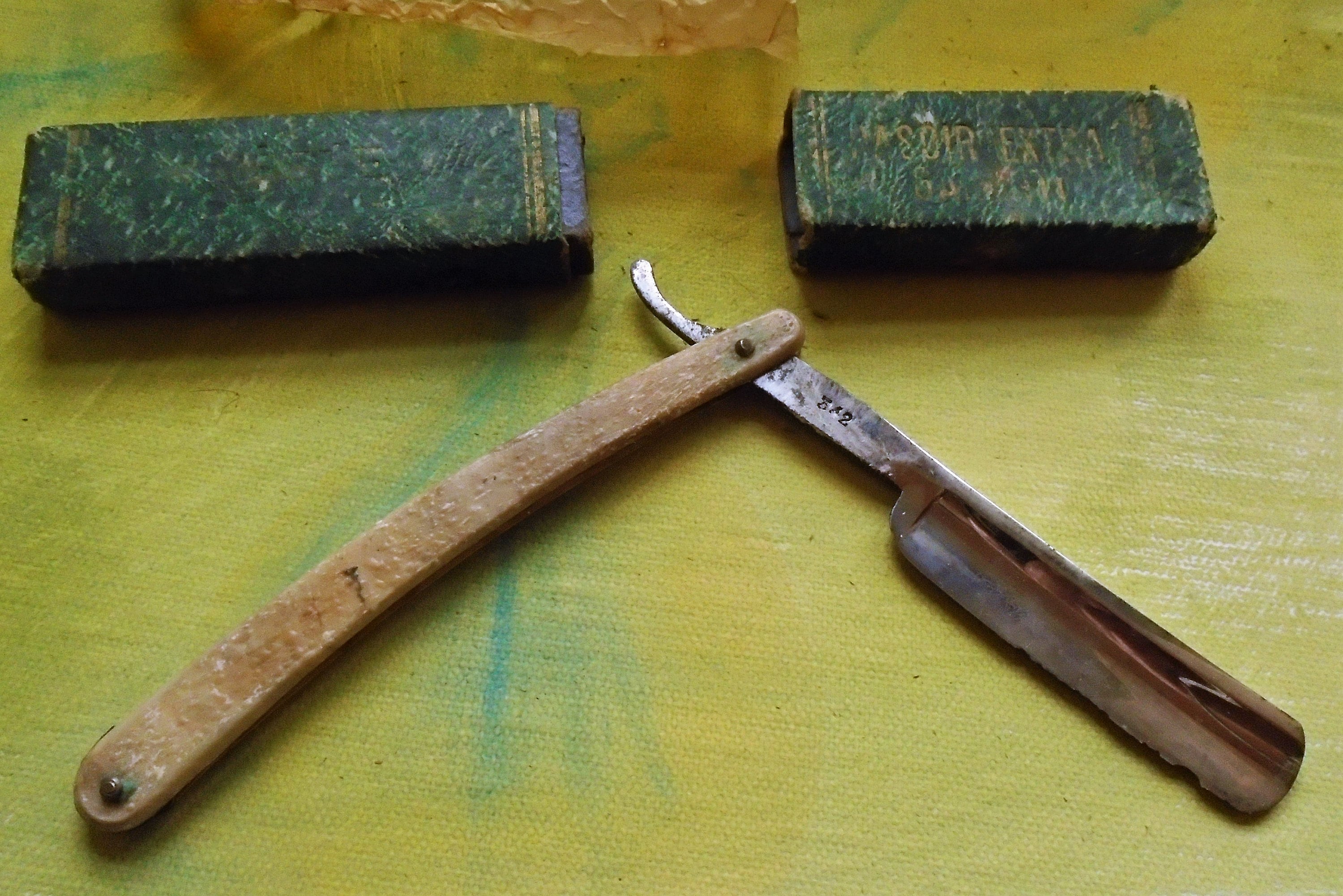 Antique French Le Grelot 'Hospital' Cut Throat Razor, No. 342, Thiers, France, E Grelot, Rasoir, Collectors Razor