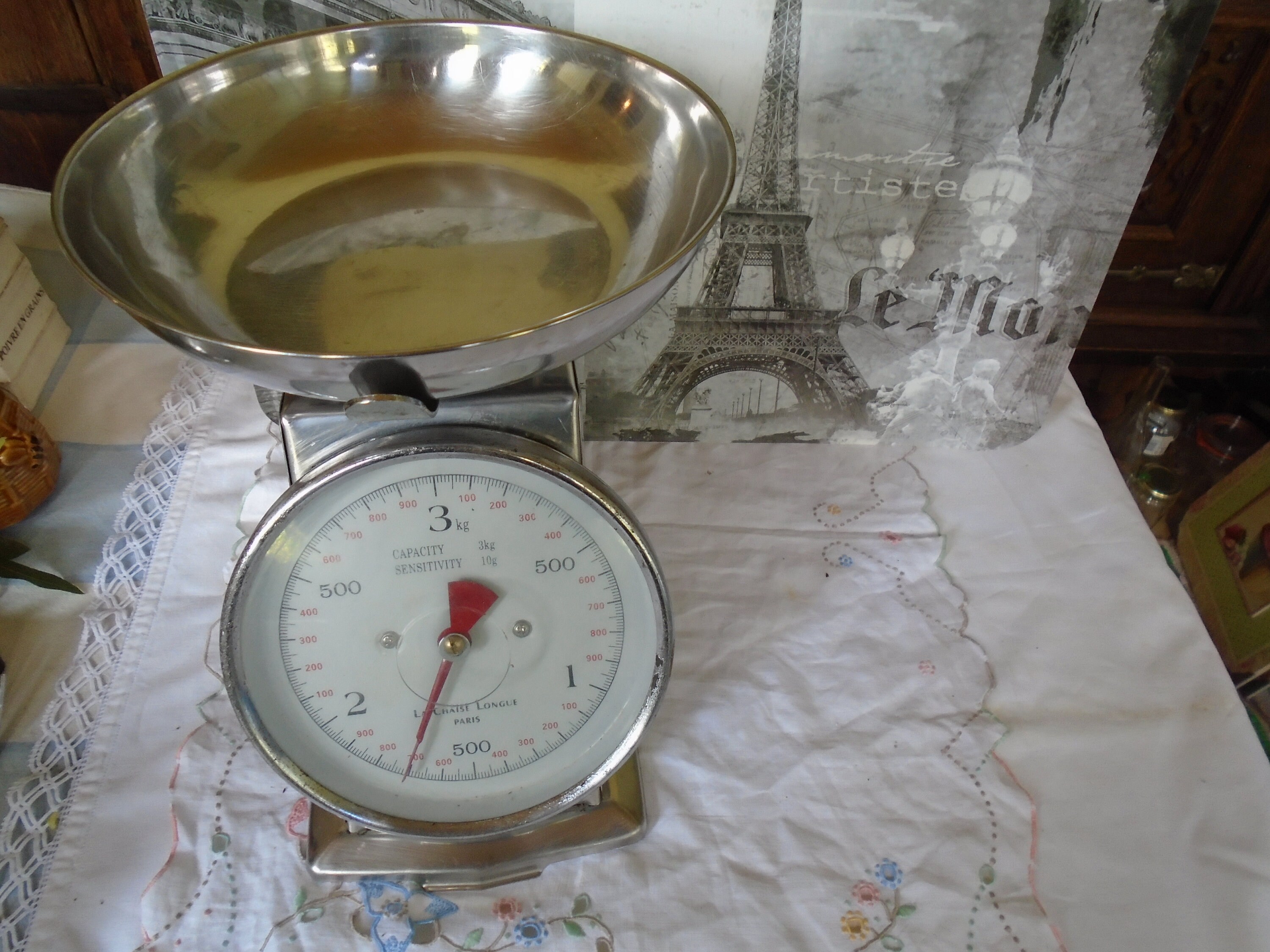 RESERVED FOR JENNY Vintage French 'La Chaise Longue, Paris', Chrome and