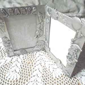 Vintage Metal Baby Photo Frame With Rhinestones for Two Photos - Etsy