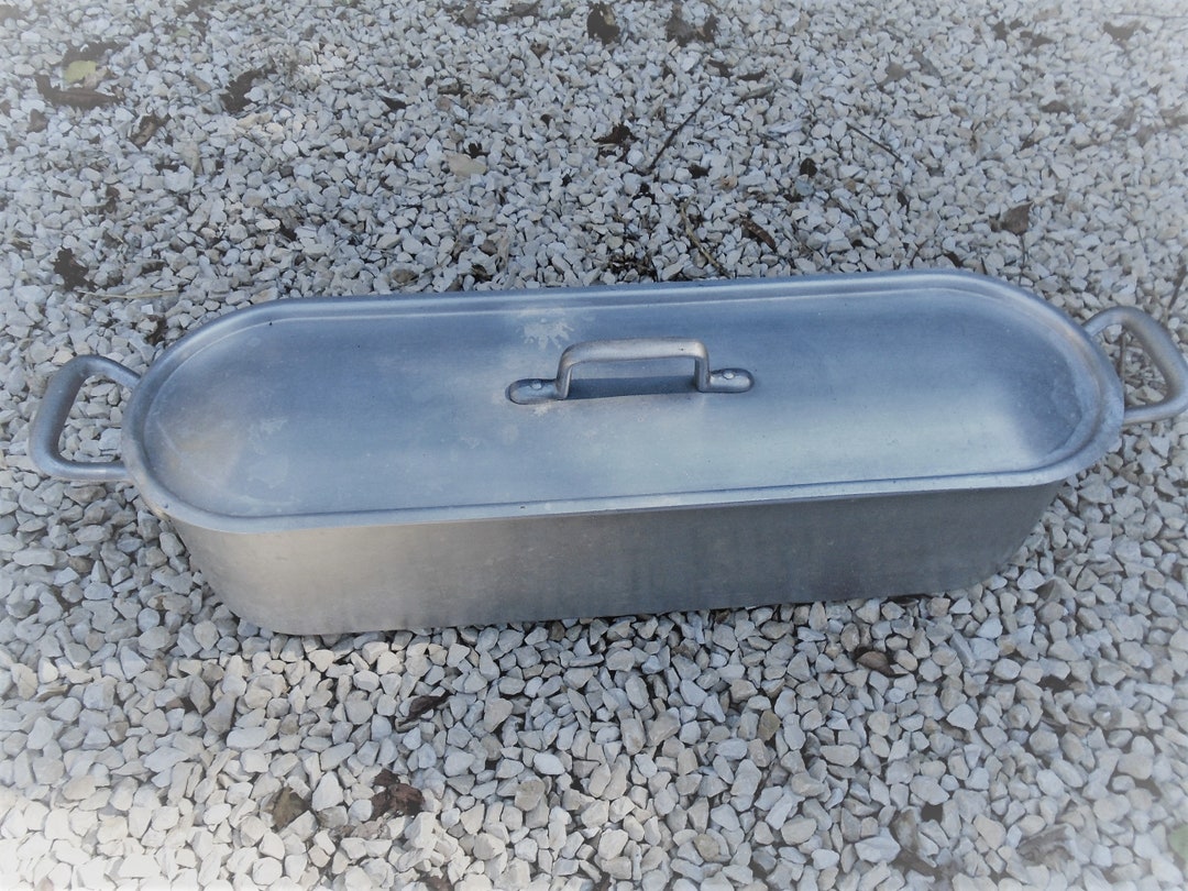 Huge Vintage French Aluminum Fish Kettle, Poissonniere, 24 1/2 Inch 62