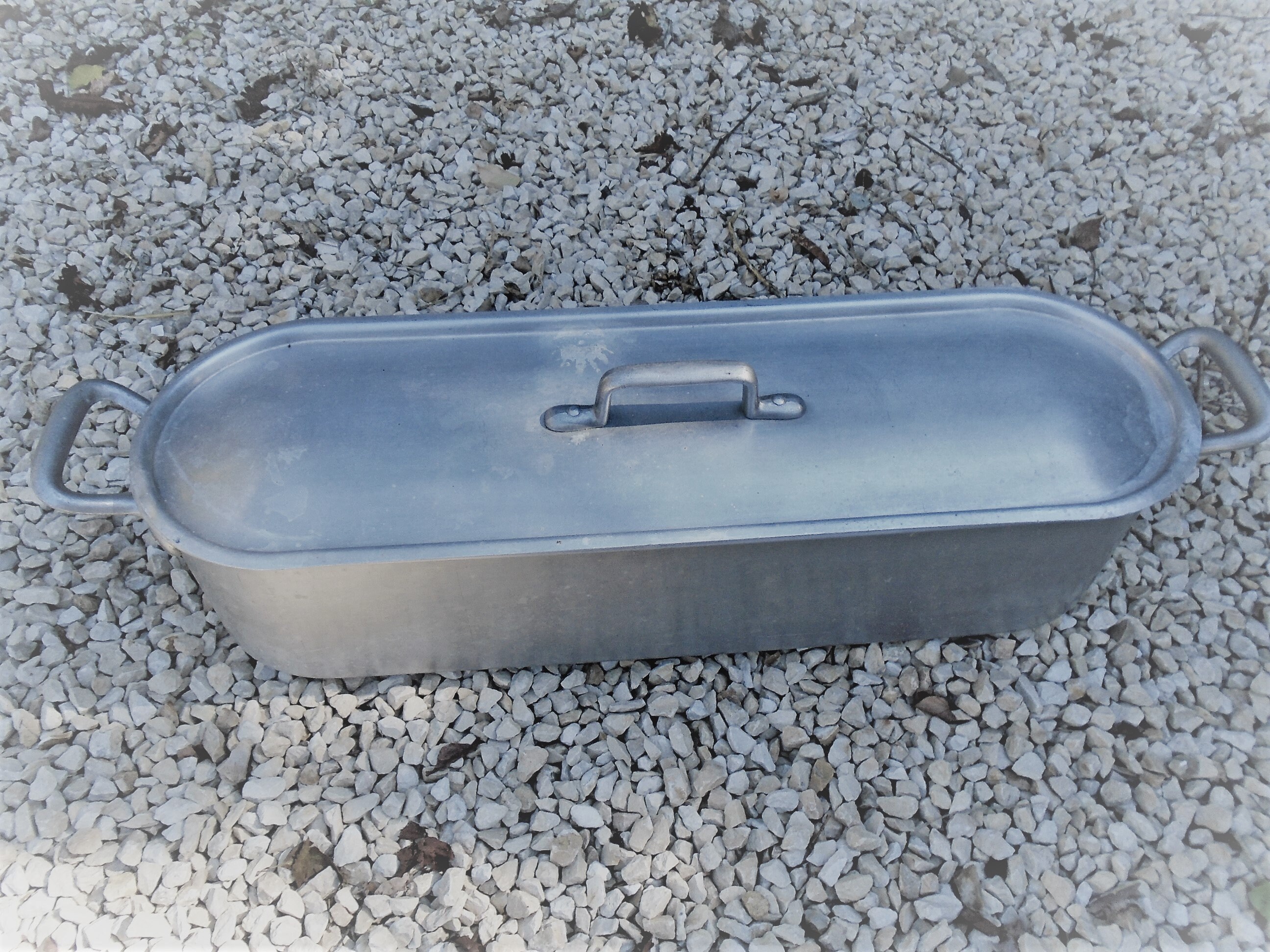 Vintage French Aluminum Fish Kettle: Tournus Unis Salmon Poacher