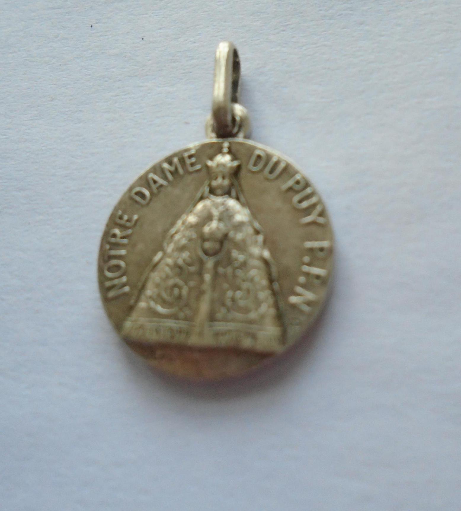 Vintage French Silver Religious Medal, Our Lady of Le Puy, Notre Dame ...