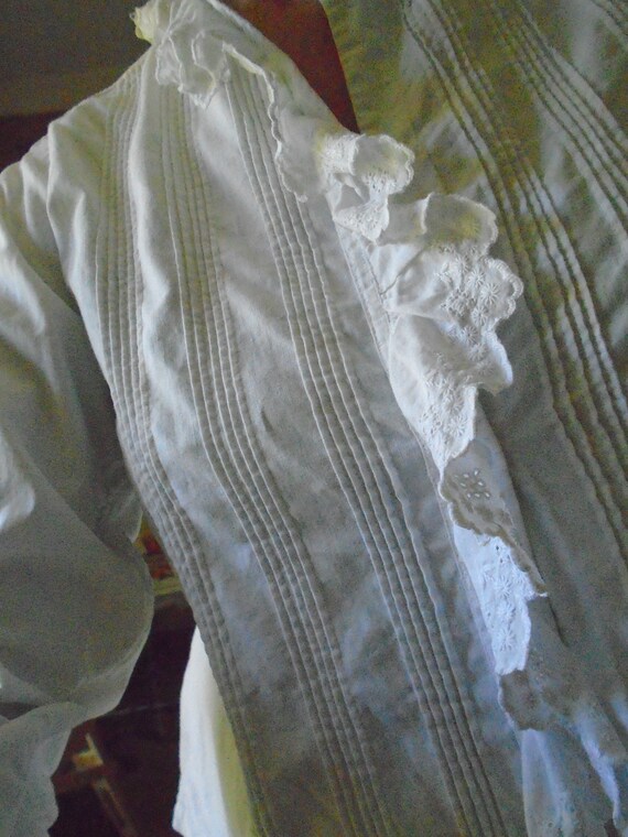 Antique French White Cotton Chemise / Blouse, Mono