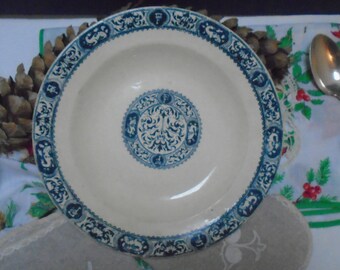 Antique French SALINS Terre De Fer Ironstone Dinner Plate