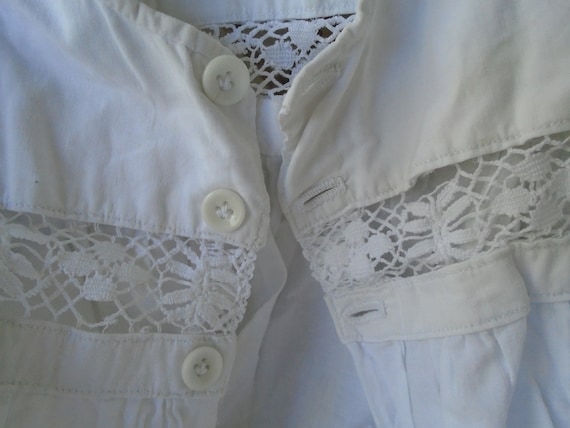 Antique French White Cotton Baby Christening Gown,