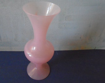 Pale Pink Opaline Glass Vase, Rosaline Mantel Shelf Vase