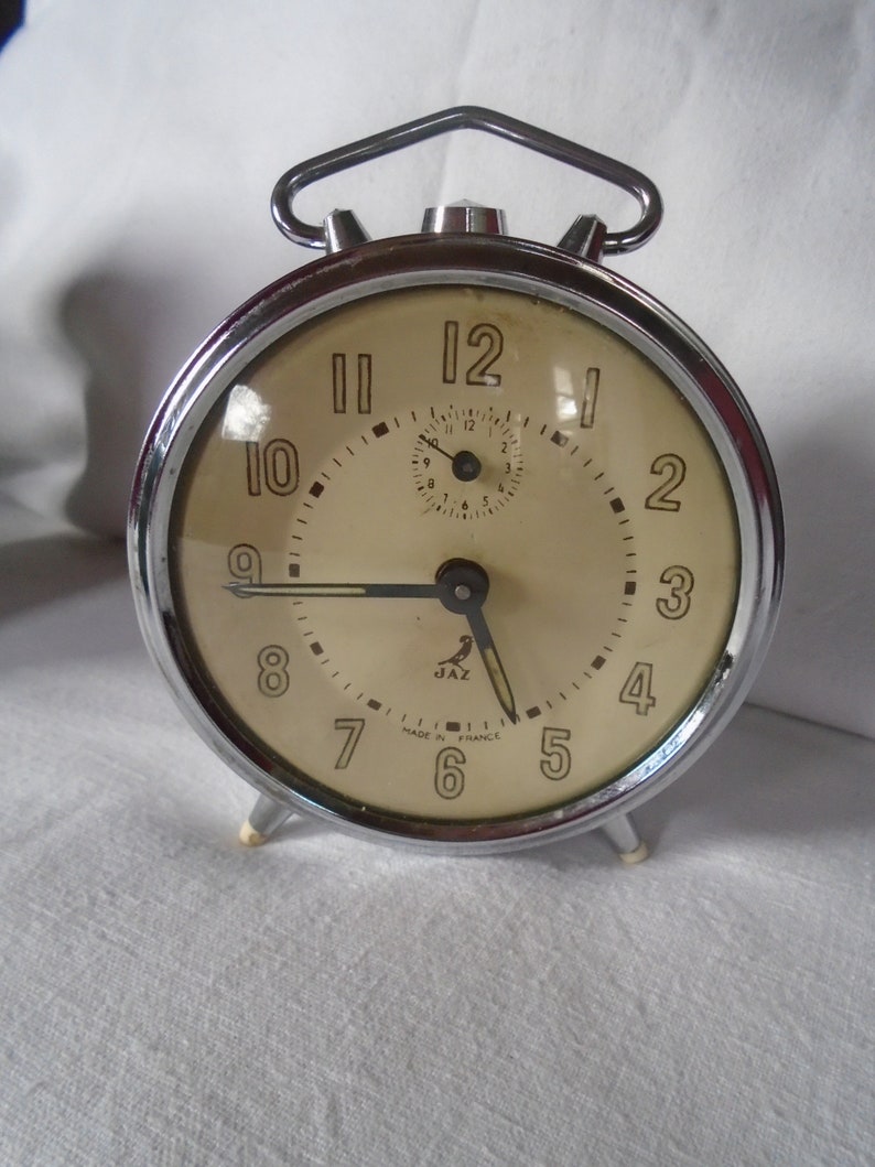 Vintage French Jaz Alarm Clock Silver Chrome 1950s Etsy