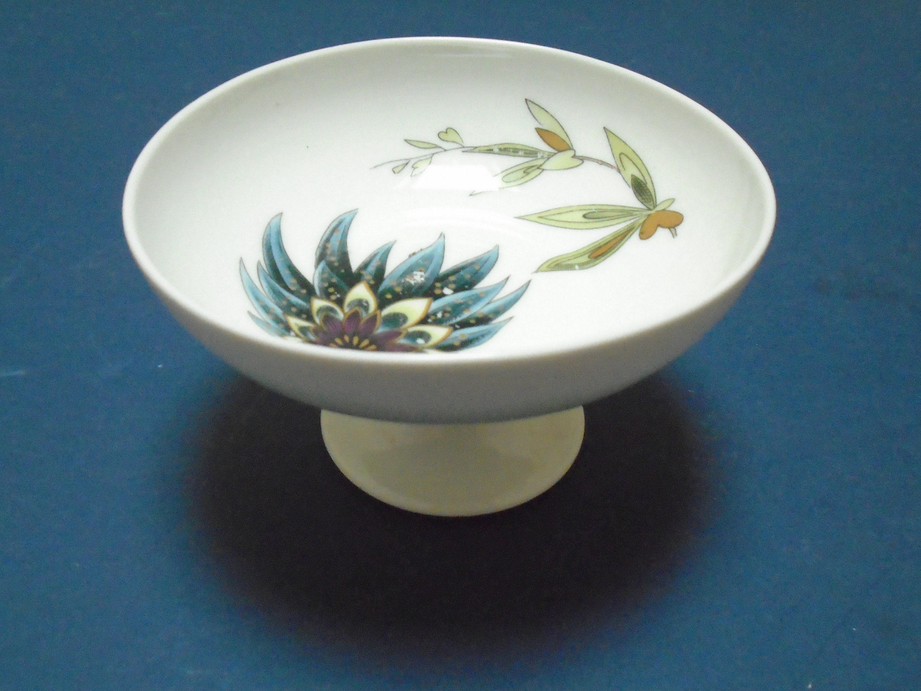 Plat Français de Piédestal Floral en Porcelaine Limoges Vintage, Porte-Savon ou Bibelot, Bol Service