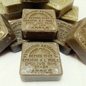 Two Blocks of French Savon de Marseille Argile / Bio Clay Soap with organic olive oil 125 gr | Le Sérail Soap, Cruelty Free, Vegan