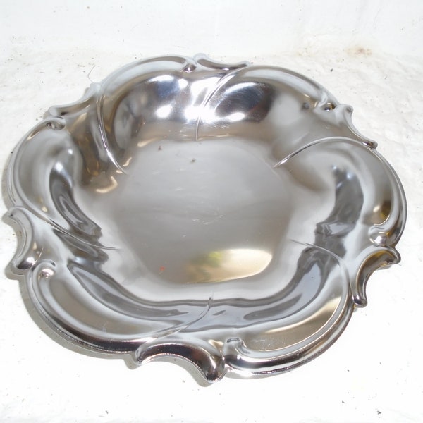 Vintage French 'Bergere de France' Silver Mid-Century Metal Serving Dish, circa 1950s, Christofle Style