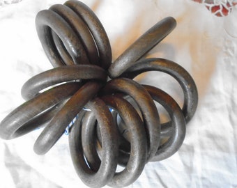 Antique Set of 12 French Wood Curtain Rings