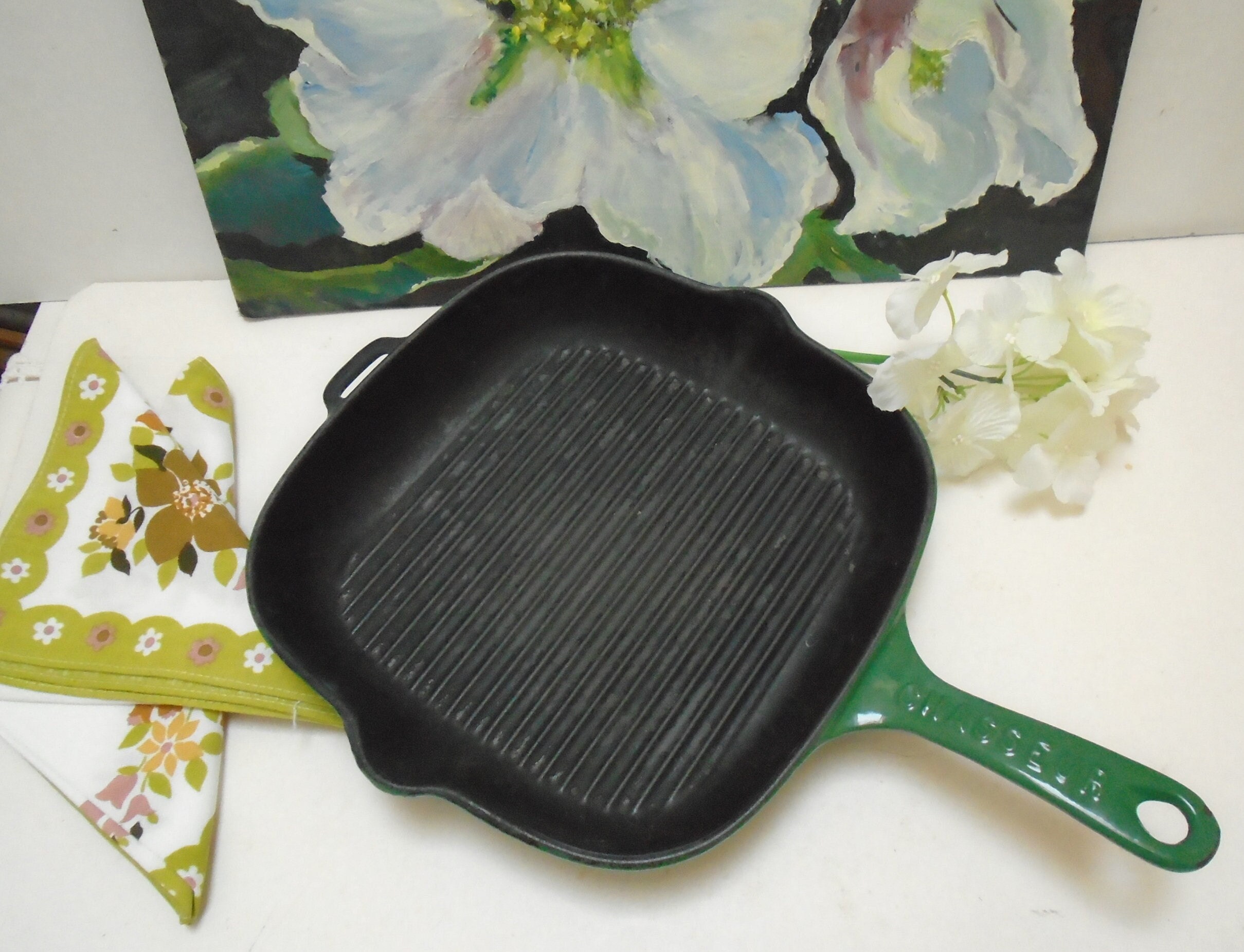 Vintage French INVICTA CHASSEUR Green Enamel Cast Iron Grill - Etsy Canada