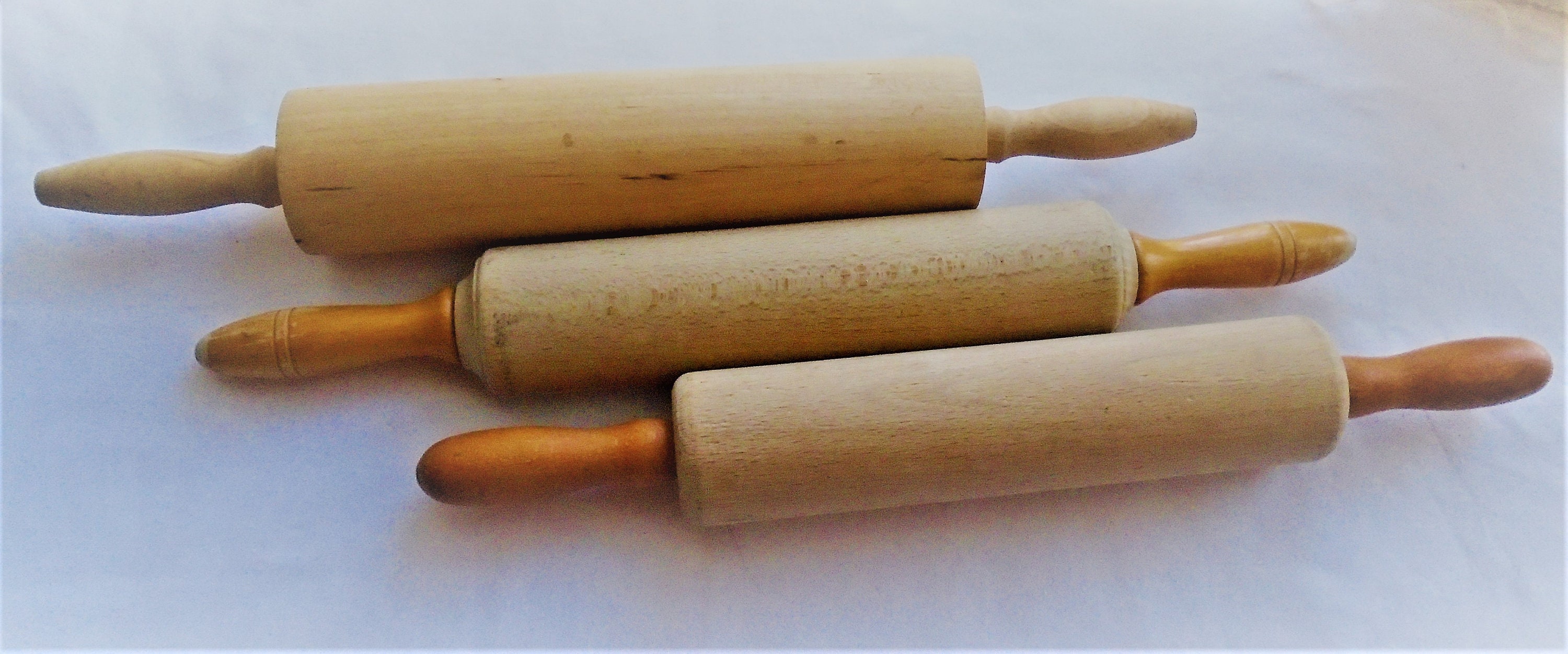 Three Vintage French Rolling Pins with Rotating Pins 1950s Etsy