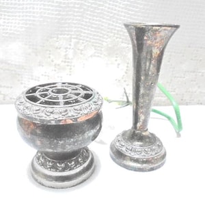 Vintage Silver Plated Rose Bowl and Bud Vase,  Ianthe, England