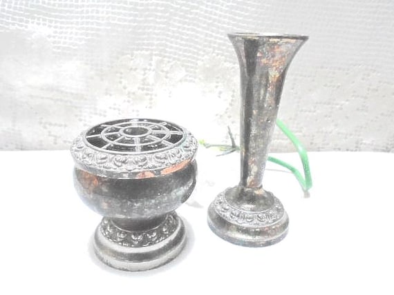 イギリスシルバープレートローズボウルフラワーボウル花瓶