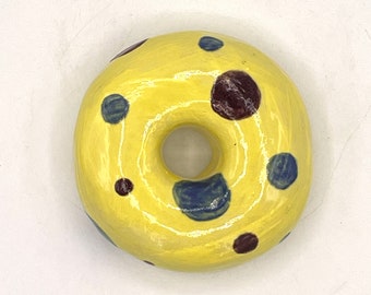 Yellow Dot Wall Donut