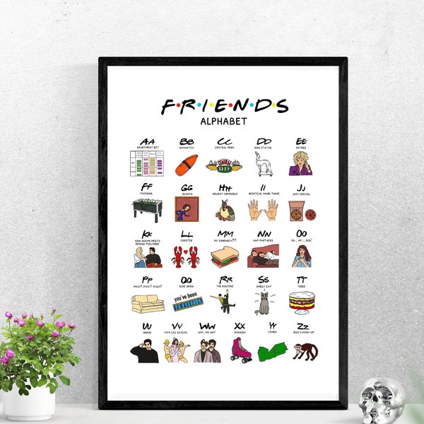 Friends digital Poster - A3 - 11x17 inches - central perk Ross Monica Rachel Joey tribbiani chandler bing phoebe buffay