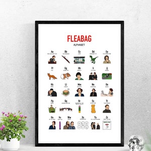 Printable Wall Art | Fleabag Alphabet Digital Poster - Digital Download - A3 - 11x17 inches - phoebe waller bridge Andrew Scott hot priest