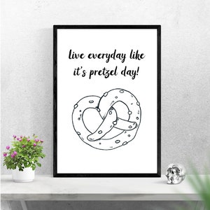 Printable Poster-The Office-Pretzel Day- Black White- Minimalist-Downloadable