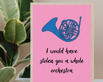 Hoe ik je moeder ontmoette poster - instant download - blauwe Franse hoorn - orkest
