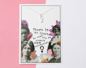 Feminist necklace venus symbol necklace silver plated necklace female symbol gift for a feminist strong female necklace feminist bitch