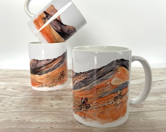 Mountain Biking Ceramic Mug: Quirky Biker Gift