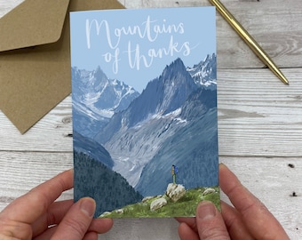 Mountain Thank You Card: Hiking Adventure Design