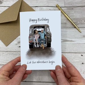Happy Birthday Adventure Couple Karte - Let the adventures begin card