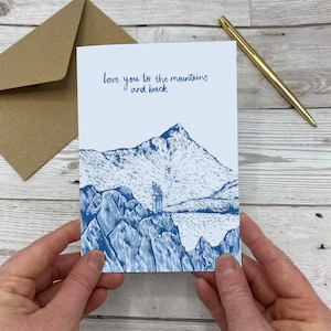 Mountain Love Card -Adventure Couple Card - Hiking Love Card - Walking Couple- Granola Girl - Traveling Hiking Card - Hiking card